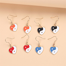 Creative Tai Chi Bagua Series Heart-shaped Earrings - Beautiful Accessories.