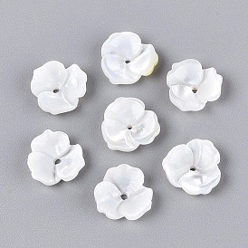 Натуральный белый бусы, цветок