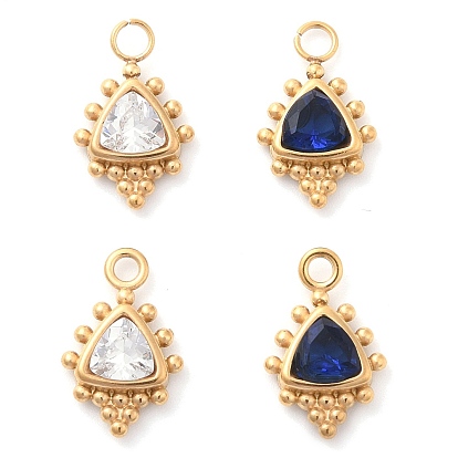 304 из нержавеющей стали горный хрусталь подвески, ионное покрытие (ip), золотые, прямоугольные