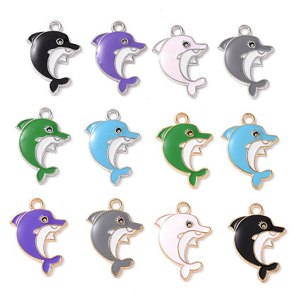 Подвески из эмали и сплава, дельфин очарование