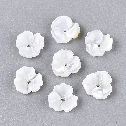 Натуральный белый бусы, цветок