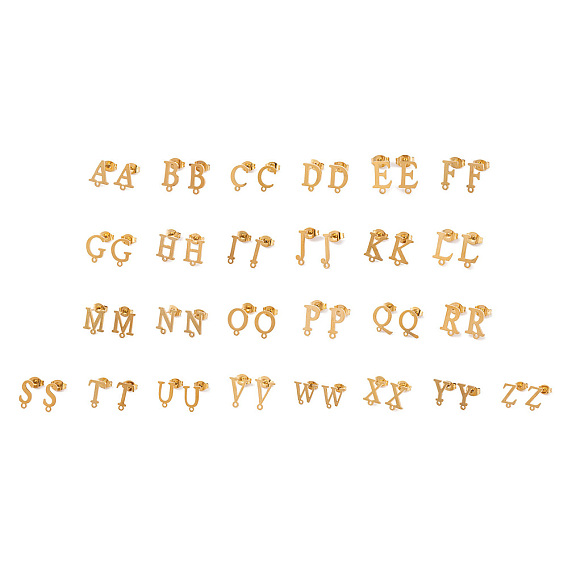 Ионное покрытие (ip) 304 серьги-гвоздики из нержавеющей стали, буква az для женщин