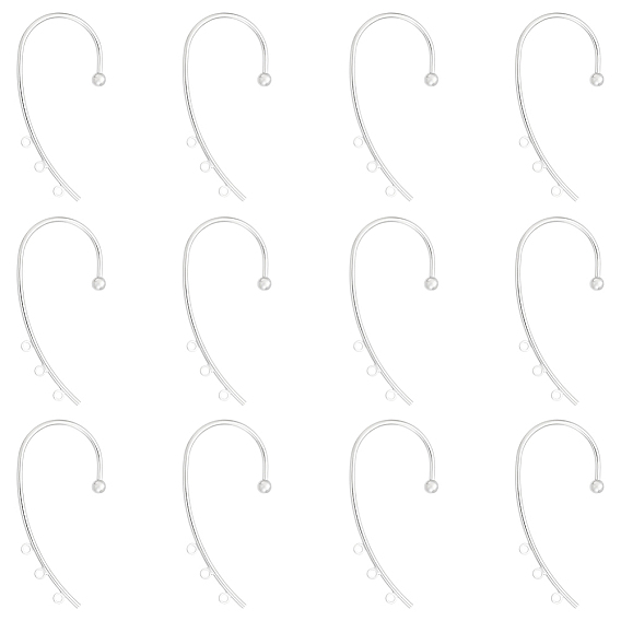 12шт. латунные ушные манжеты, 3 альпинистская проволока для сережек с горизонтальной петлей