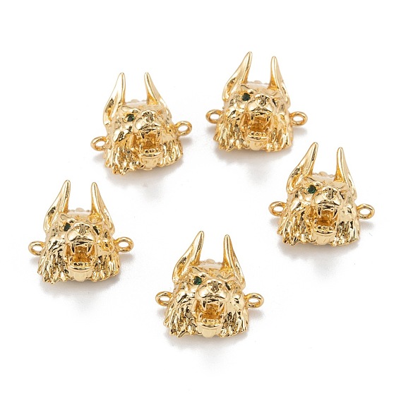 Полые звенья из латуни, микропаве, зеленые, с кубическим цирконием, долговечный, волк