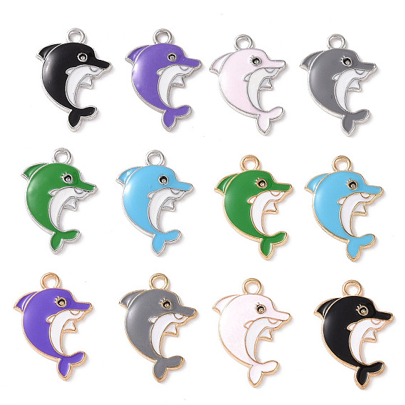 Подвески из эмали и сплава, дельфин очарование