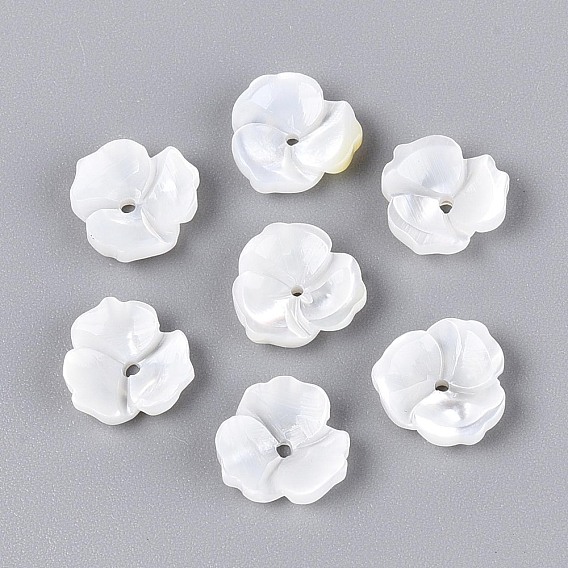 Натуральный белый бусы, цветок