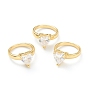 Dual-use Items, Brass Micro Pave Clear Cubic Zirconia Finger Rings or Charms, Heart