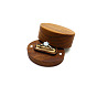 Wooden Ring Storage Boxes, with Magnetic Cover & Velvet Inside, Oval