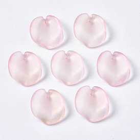 Окрашенного распылением стеклянные подвески, с блеском золотой порошок, матовые, лепесток