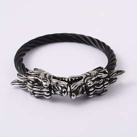 Rétro dragon de 304 inoxydable bracelets en acier, 57mm