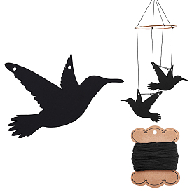 Наборы для изготовления колокольчиков своими руками, включая большие железные подвески, птица, Нейлоновая нить