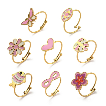 Регулируемые 304 кольца из нержавеющей стали, с эмалью для женщин