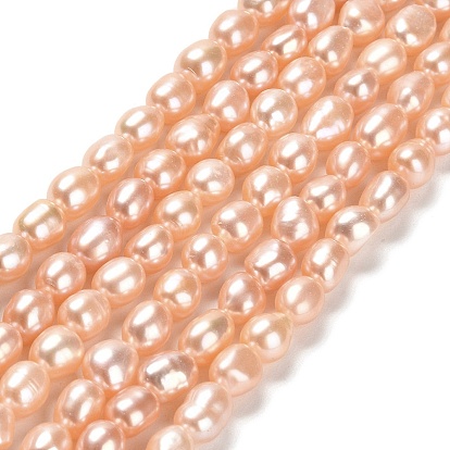 Natural Cultured Freshwater Pearl Beads Strands, Two Sides Polished, Grade 6A