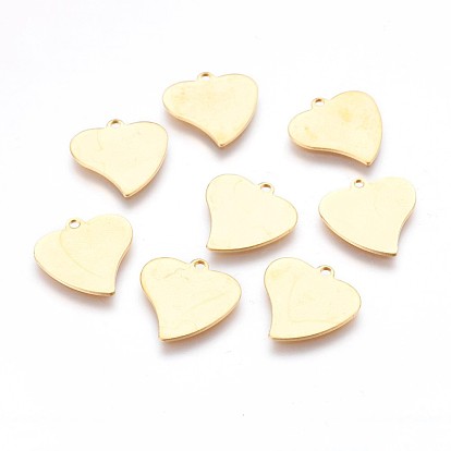304 Stainless Steel Stamping Blank Tag Pendants, Heart