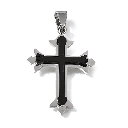 Pendentifs en acier inoxydable, charmes croisées