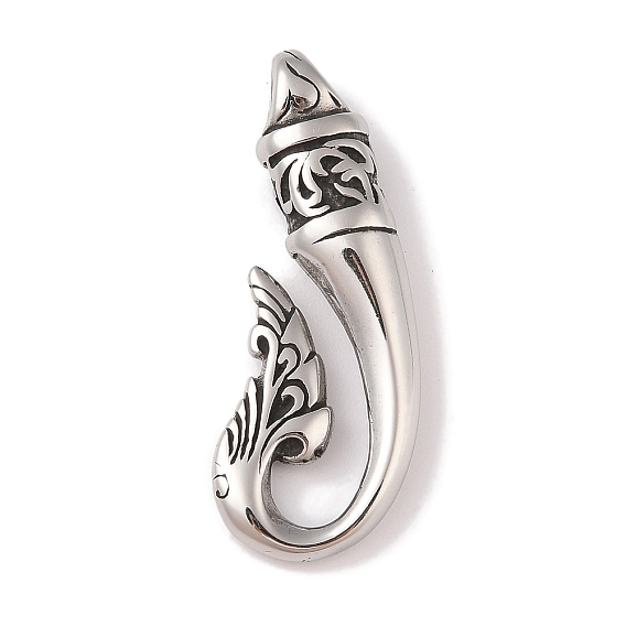 304 из нержавеющей стали застежками крюк, подвески рыболовный крючок, для изготовления кожаных браслетов, крюк, полированный