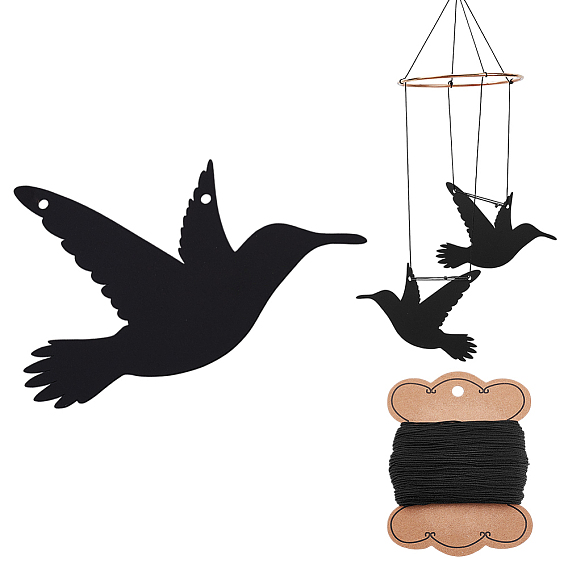 Наборы для изготовления колокольчиков своими руками, включая большие железные подвески, птица, Нейлоновая нить