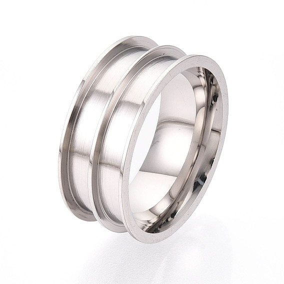 201 заготовка кольцевого сердечника из нержавеющей стали для изготовления украшений с инкрустациями, двухканальное кольцо со скошенной кромкой