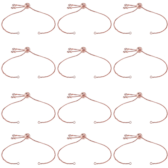 12шт. покрытие стойки, регулируемый латунный слайдер, изготовление браслета, с кубического циркония, долговечный, без свинца и без кадмия, подходит для соединительных шармов