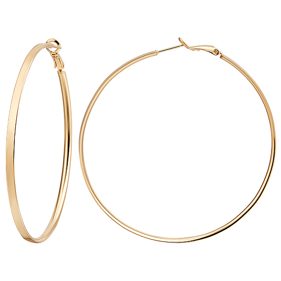 3 Paar Messing Creolen für Damen, Ring