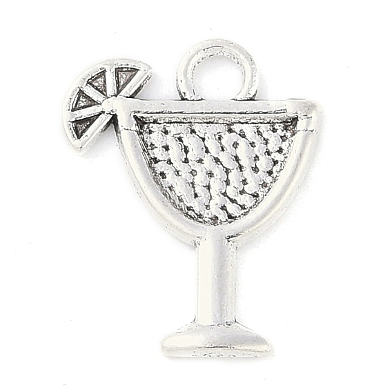 Тибетский стиль коктейль стакан сплава подвески, без свинца и без кадмия, 17x14x2 мм, Отверстие : 1.5 мм , около 970 шт / 1000 г