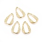 Alloy Linking Rings, Lead Free and Cadmium Free, Teardrop, about 27mm long, 17mm wide, 1.5mm thick