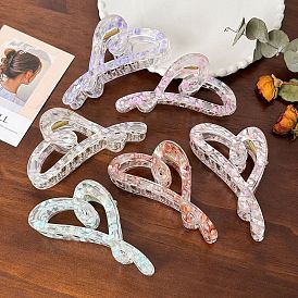 Cellulose Acetate & Iron Claw Hair Clips, Hair Accessories for Women & Girls, Heart