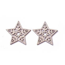 Undyed Wood Pendants, Star