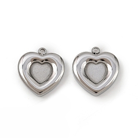 304 Настройки кабошон из нержавеющей стали кулон, сердце