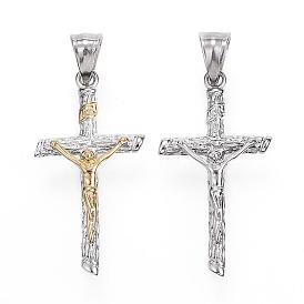 304 Stainless Steel Pendants, For Easter, Crucifix Cross