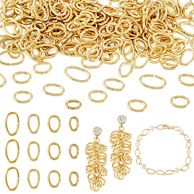 200 шт. 4 стили 304 соединительные кольца из нержавеющей стали, открытые кольца прыжок, овальные