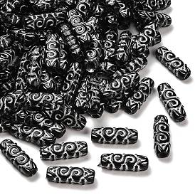 Непрозрачные акриловые бусины, серебристого металла, обвитыми, прямоугольные