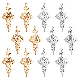 12шт. 2 цвета 201 подвеска из нержавеющей стали, полые прелести, цветок