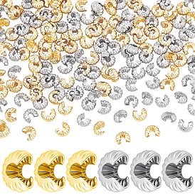 160шт. 2 цвета латунные обжимные бусины крышки, c-образный
