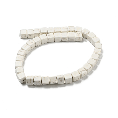 Synthetic Howlite Beads Strands, Cube