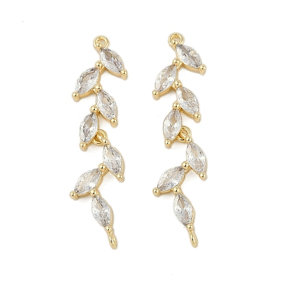 Подвески латунные горный хрусталь, лист