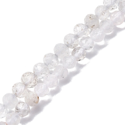 Natural Quartz Crystal Beads Strands, Faceted, Rock Crystal Round Beads