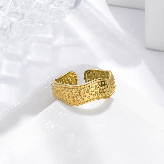 Текстурированная волна 304 открытые манжеты из нержавеющей стали для женщин