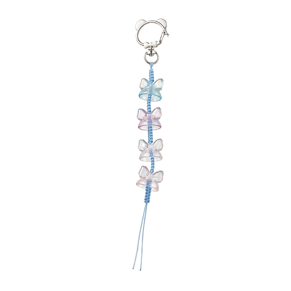 Transparent Acrylic Keychain, with Alloy Swivel Clasps
