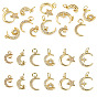 12Pcs 6 Styles Brass Micro Pave Cubic Zirconia Pendants, Lead Free & Cadmium Free, Long-Lasting Plated, Rack Plating, Real 18K Gold Plated, with Jump Ring