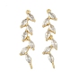Подвески латунные горный хрусталь, лист
