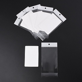 Cardboard Necklace & Bracelet Display Cards, White, 9.5x3.7cm