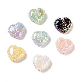 Iridescent Acrylic Beads, UV Plating, Heart
