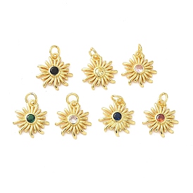 Латунные микро проложить кубического циркония подвески, прелести подсолнуха, с целью перехода в кольце, золотые
