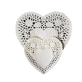 Бумажные кружевные салфетки в форме сердца, декоративная одноразовая подставка для столовых приборов, подушечки для торта