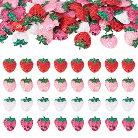 60Pcs 4 Colors Cloth Embroidery Appliques, Sequin Clothing Sew on Patches, Suitable for Wedding Dress, Strawberry