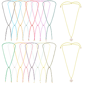 16 шт. 16 цвета нейлоновый витой шнур слайдер ожерелье изготовление, золотые