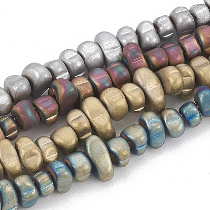 Electroplate Non-magnetic Synthetic Hematite Beads Strands, Matte Style, Chips