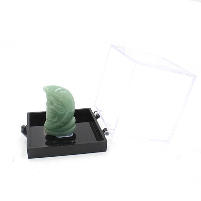 Natural & Synthetic Gemstone Moon with Human Face Figurines Statues for Home Office Desktop Decoration