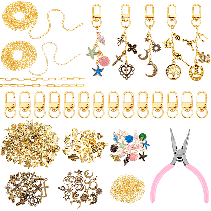 Наборы для изготовления подвесок из сплава своими руками и цепочек из латунных скрепок, брелоков и ремней для сумок